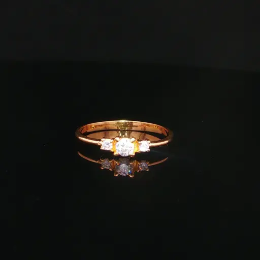 [CM622] ANILLO TRES CIRCONES ORO AMARILLO