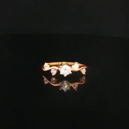 [CM634] ANILLO HOJAS ORO AMARILLO