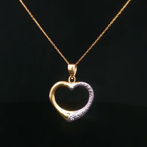 [HKF192100045] CADENA COMPUESTA CORAZON DOS OROS